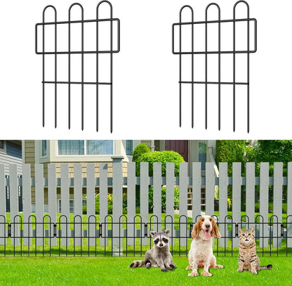 25 piece set of animal fence, no excavation decoration garden fence, rust proof metal dog and rabbit barrier fence